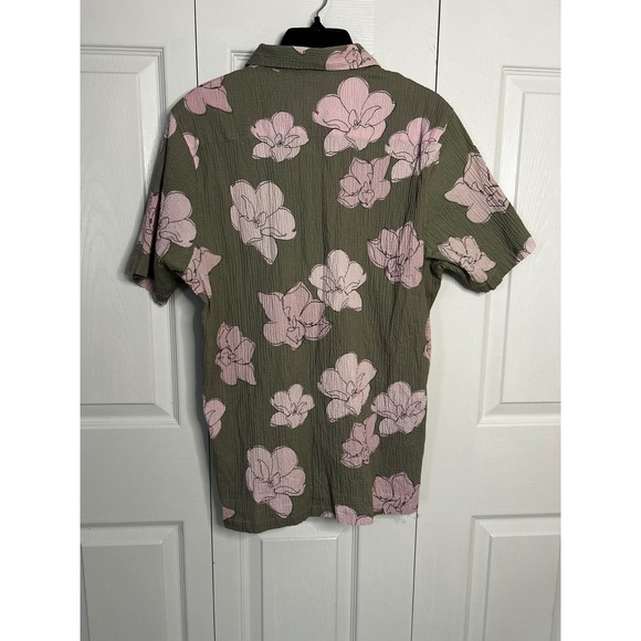 Ted Baker London Men's Floral Seersucker Polo Shirt Gray Purple, Size 4 (Med) - Picture 2 of 3